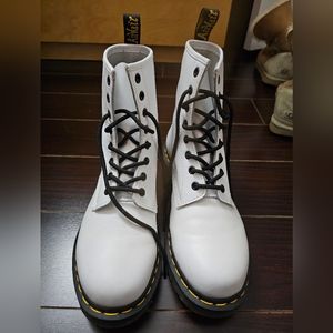 White Dr. Martens boots